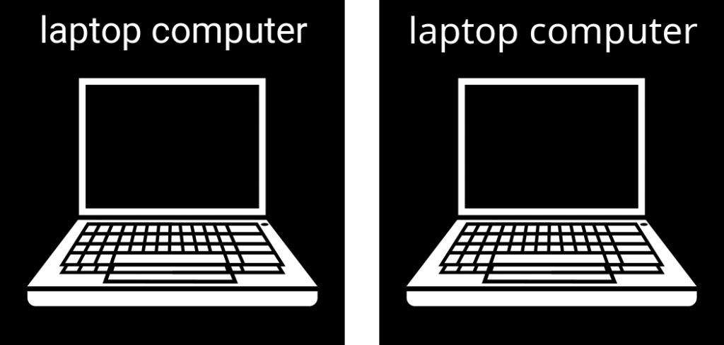 Lettertype gewijzigd, voorbeeld met pictogram laptop computer.