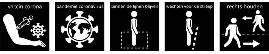 Pictogrammen vaccin en pandemie