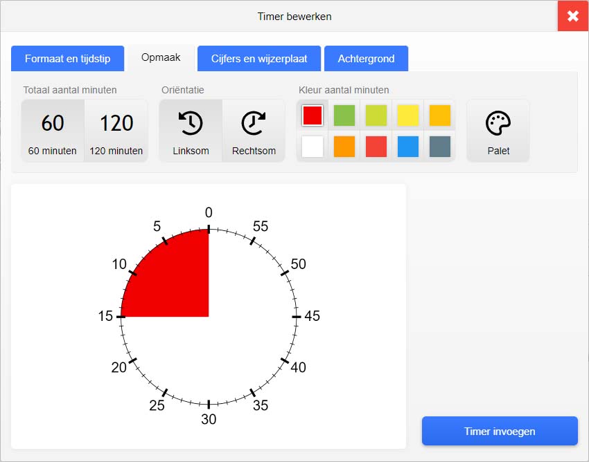 Timer opmaken met Pictostudio Pro.