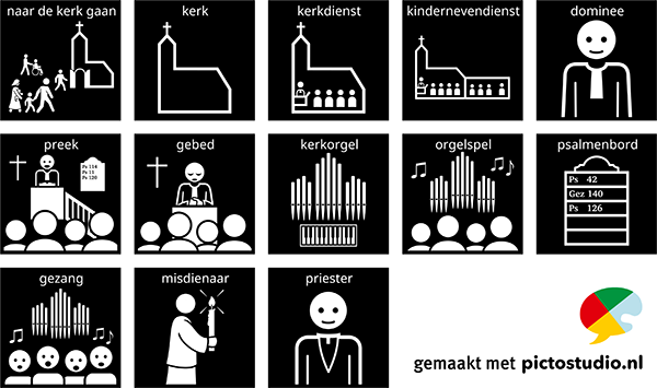 pictogrammen kerk en eredienst